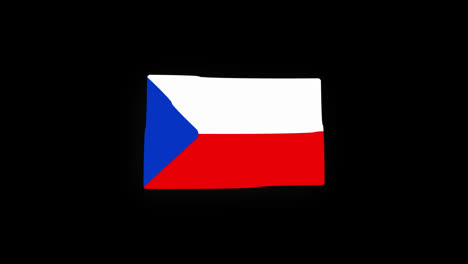 Bandera-Nacional-De-La-República-Checa-Icono-Del-País-Animación-En-Bucle-Sin-Interrupción-Ondeando-Con-Canal-Alfa